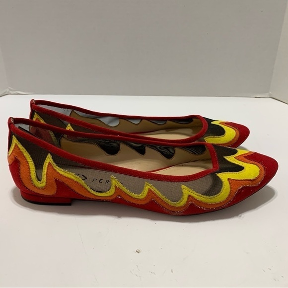 Katy Perry The Fuego Black And Red Flame Ballet Flats - Picture 2 of 10